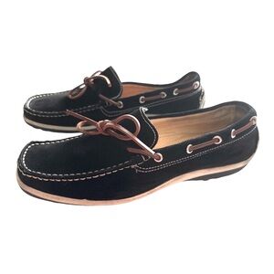 Michael Kors Black Suede Loafers Boat Shoe Moccasin Made In Italy Size 8.5